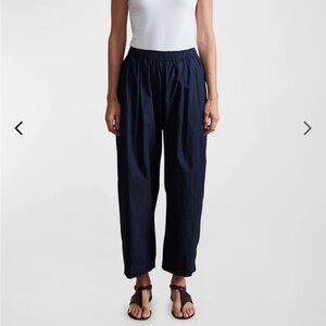 Hannoh Wessel Navy Women's Relaxed Fit Pants, 100% Linen